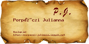 Porpáczi Julianna névjegykártya